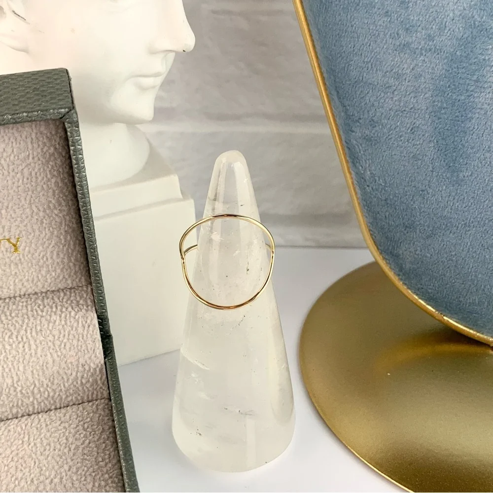 NEW! Bony Levy 14K Yellow Gold Open Circle Ring Size 6